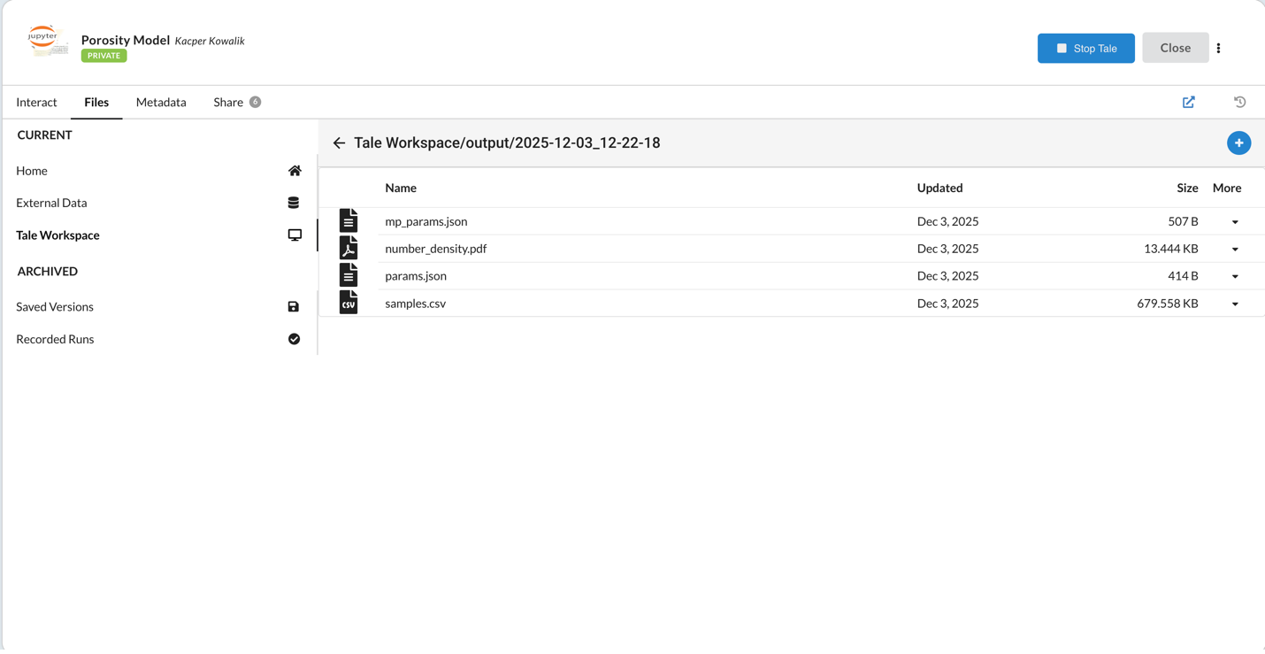 Output Files Screenshot