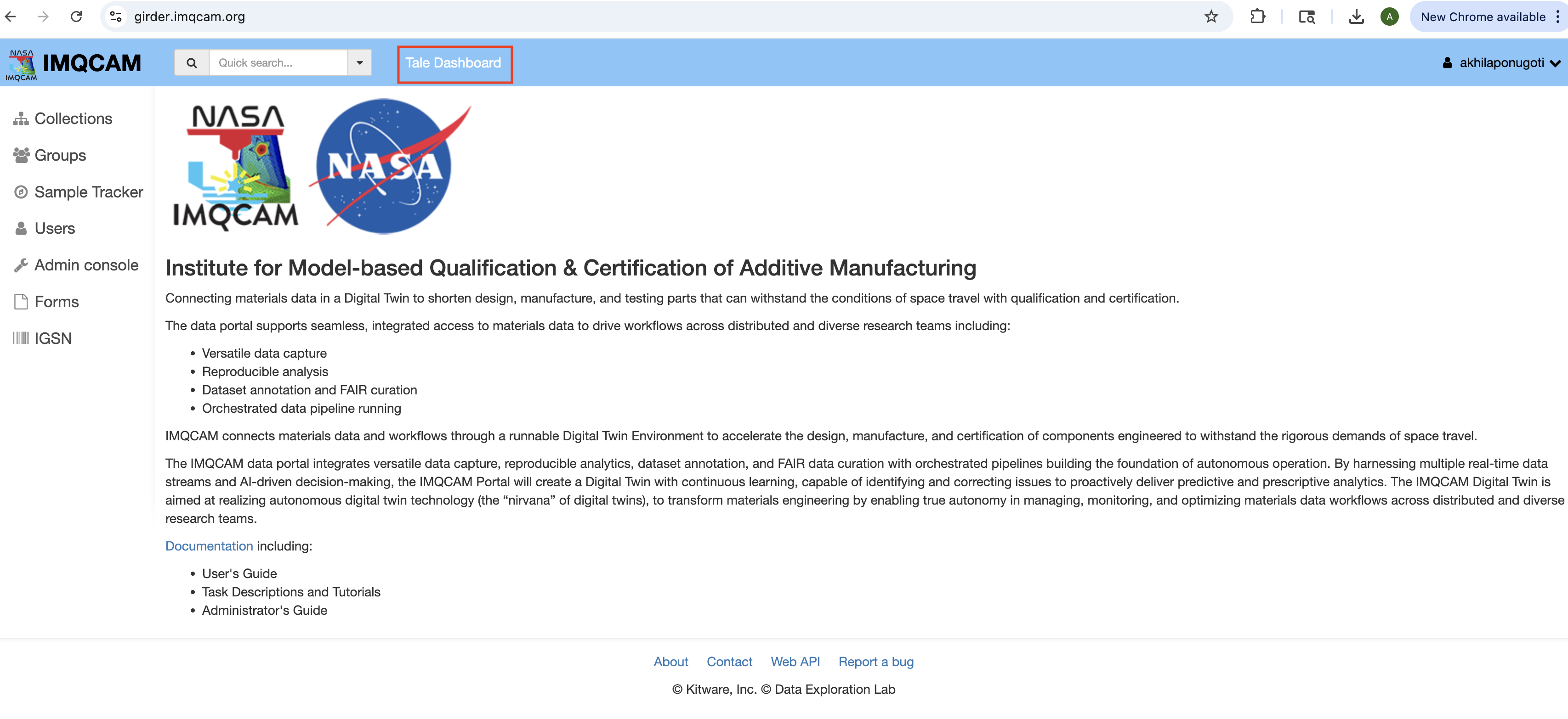 Tale Dashboard Screenshot